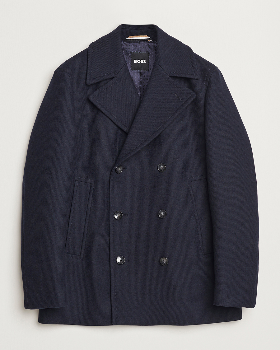 Herren | Jacken | BOSS BLACK | Clay Wool Peacoat Dark Blue
