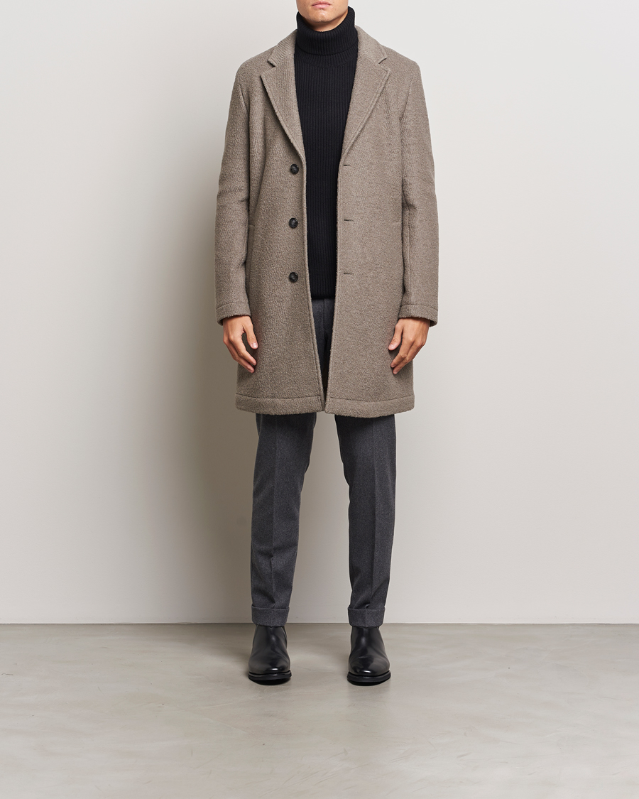 Herren | Jacken | BOSS BLACK | Hyde Structured Wool Coat Dark Beige