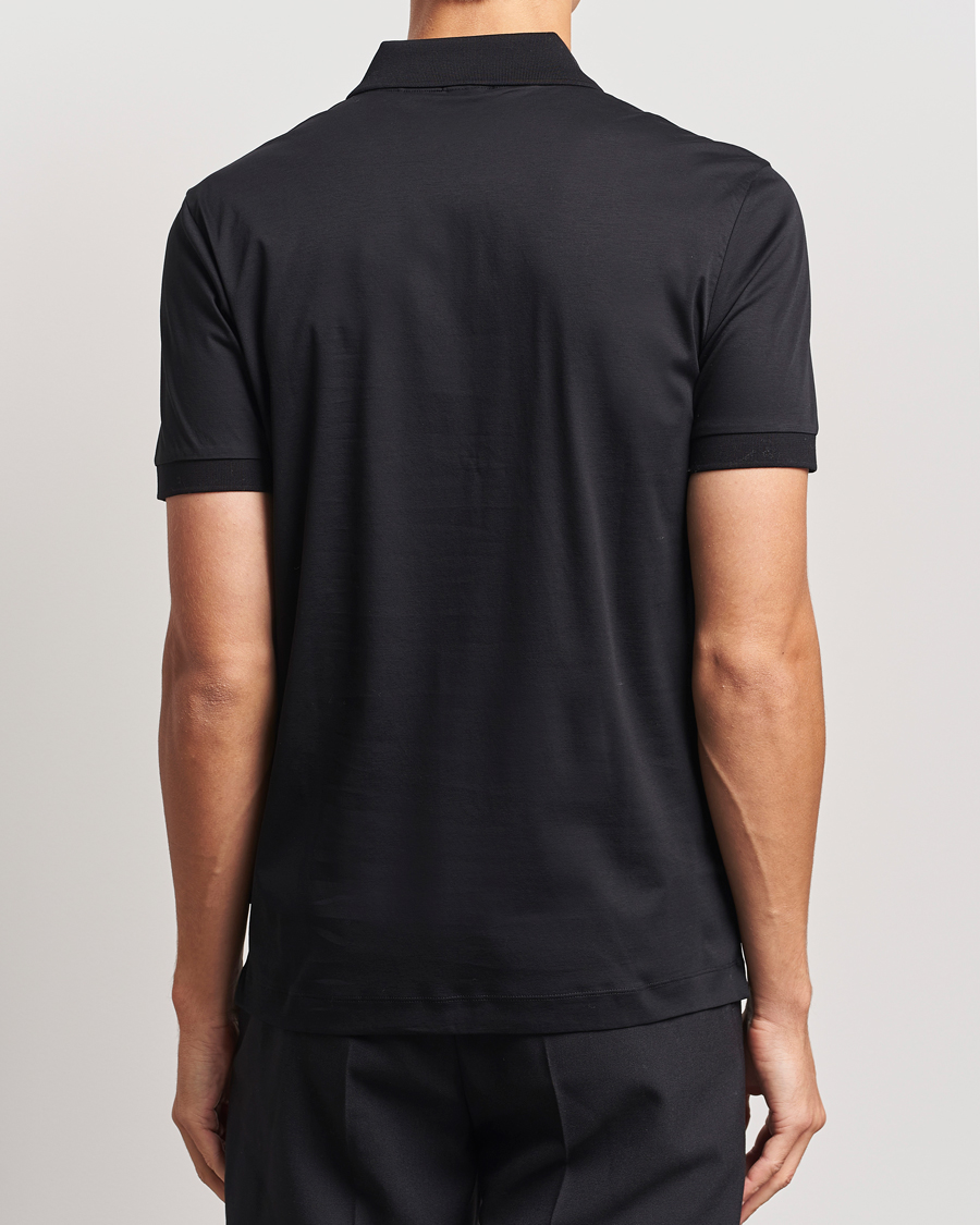 Herren | Poloshirts | BOSS BLACK | Paras Mercerized Half Zip Polo Black