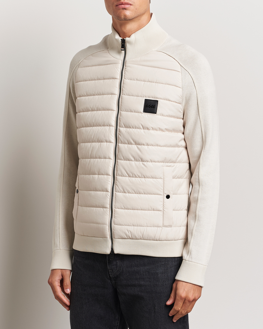 Herren | Jacken | BOSS BLACK | Esfero Hybrid Full Zip Open White