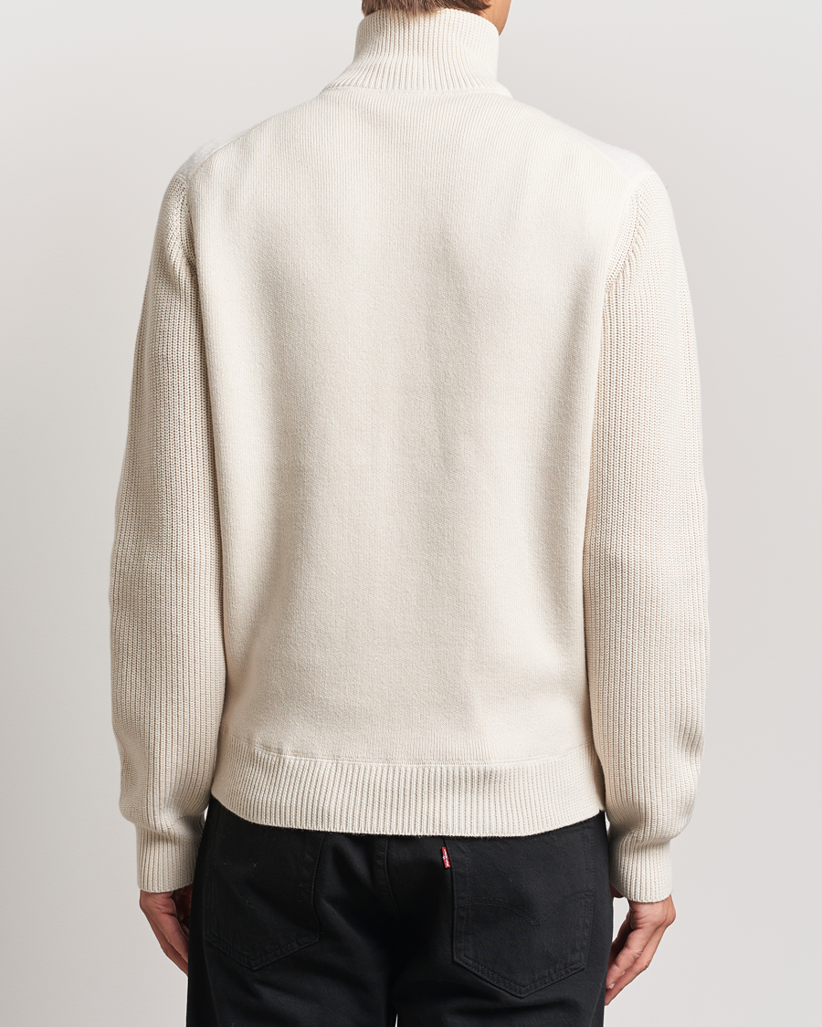 Herren | Pullover | BOSS BLACK | Emeraviglio Wool/Cotton Full Zip Open White