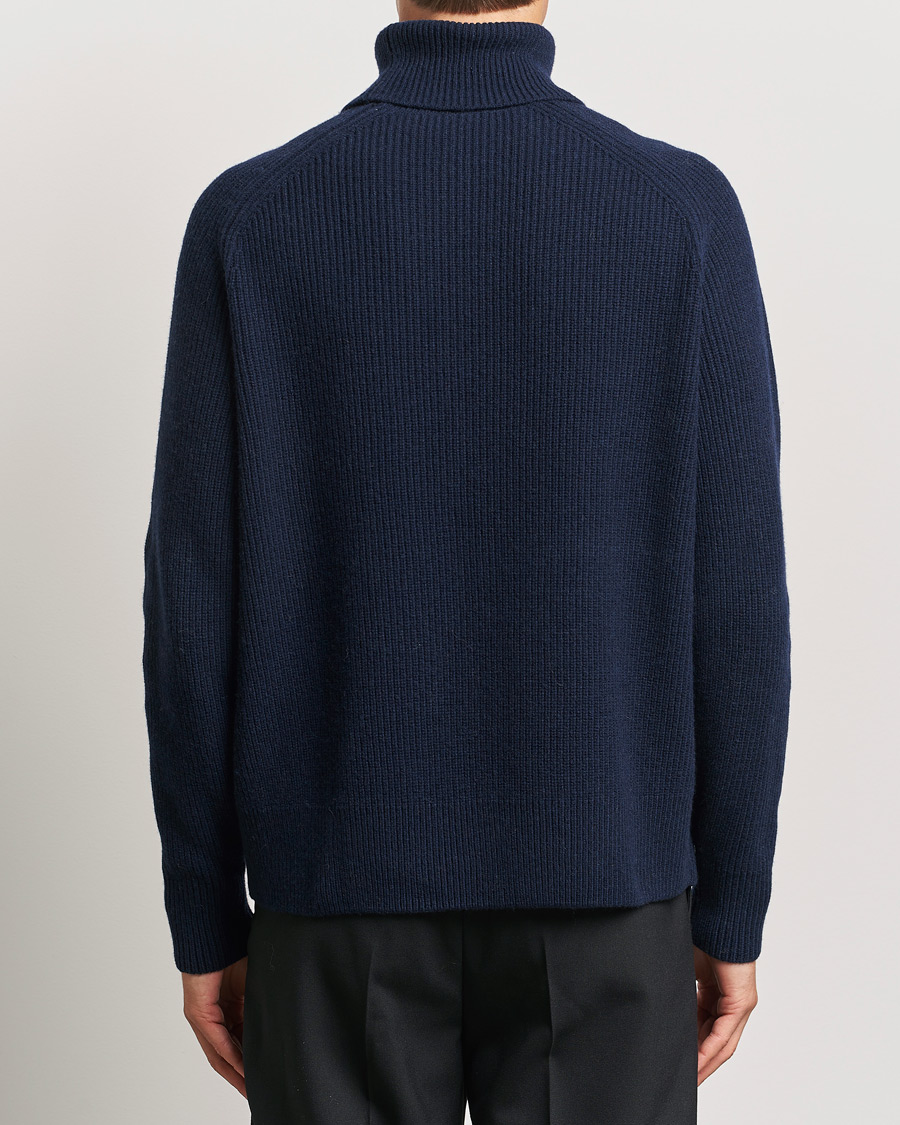 Herren | Pullover | BOSS BLACK | Evento Wool Rib Knitted Polo Dark Blue