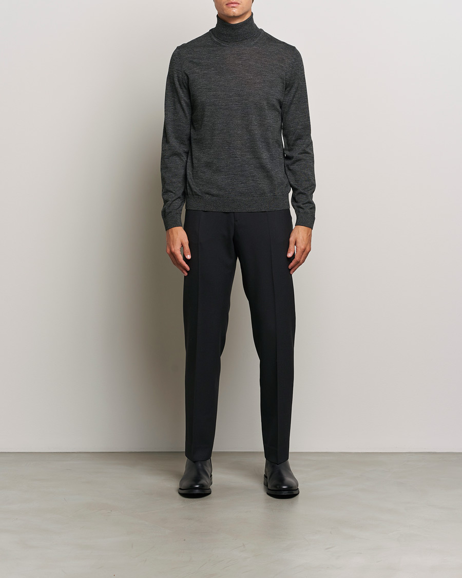 Herren | Pullover | BOSS BLACK | Musso Merino Knitted Polo Black