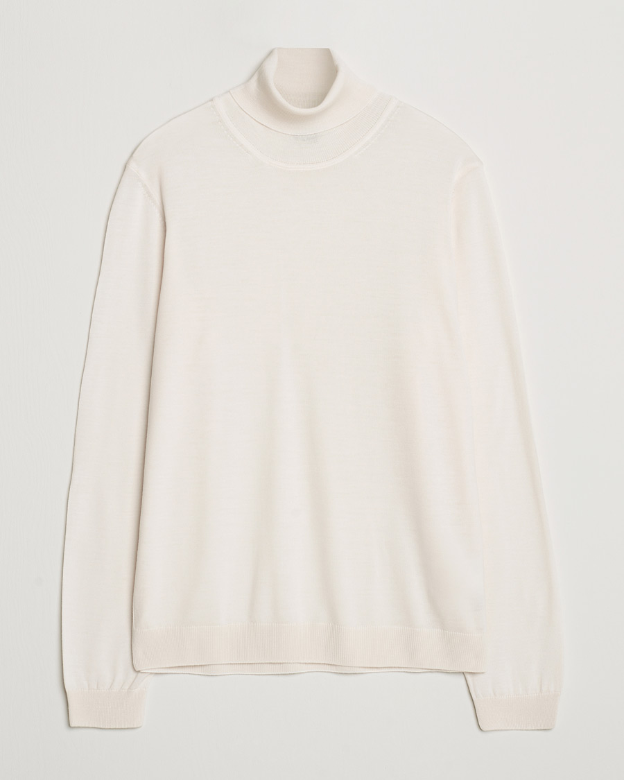 Herren | Pullover | BOSS BLACK | Musso Merino Knitted Polo Open White