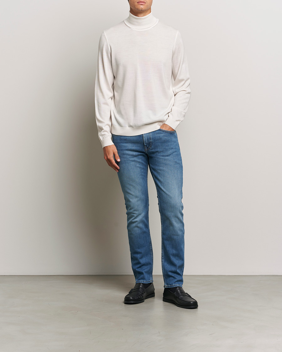 Herren | Pullover | BOSS BLACK | Musso Merino Knitted Polo Open White