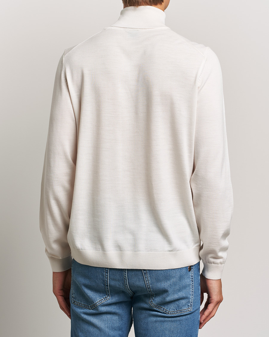 Herren | Pullover | BOSS BLACK | Musso Merino Knitted Polo Open White