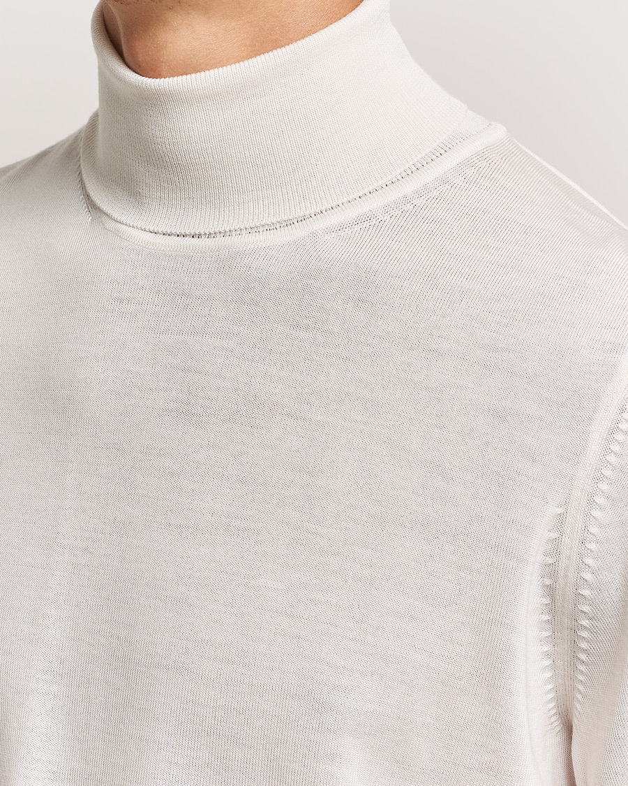 Herren | Pullover | BOSS BLACK | Musso Merino Knitted Polo Open White