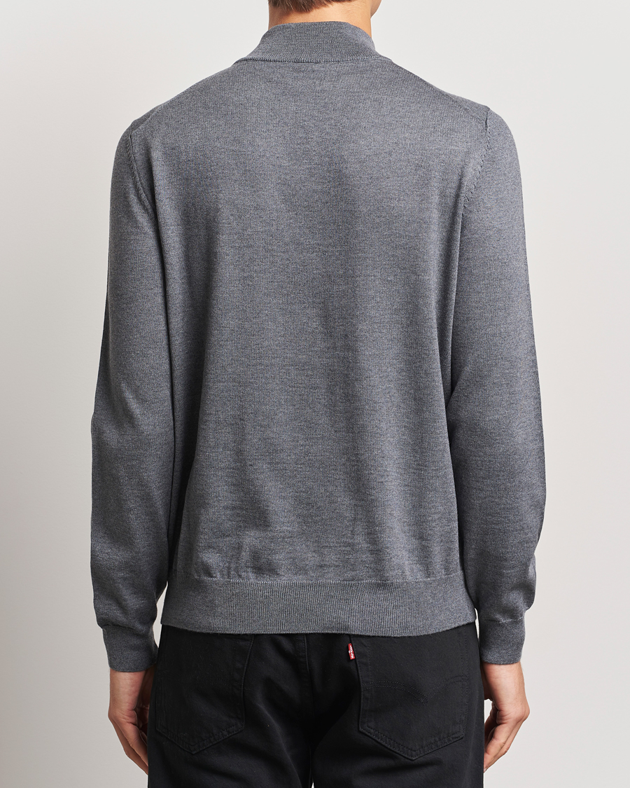 Herren | Pullover | BOSS BLACK | Ebenji Merino Knitted Half Zip Medium Grey