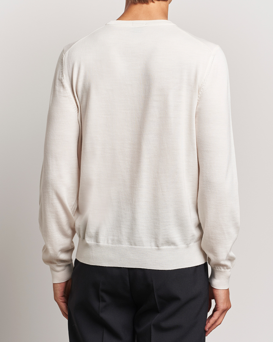 Herren | Pullover | BOSS BLACK | Botto Merino Knitted Pullover Open White