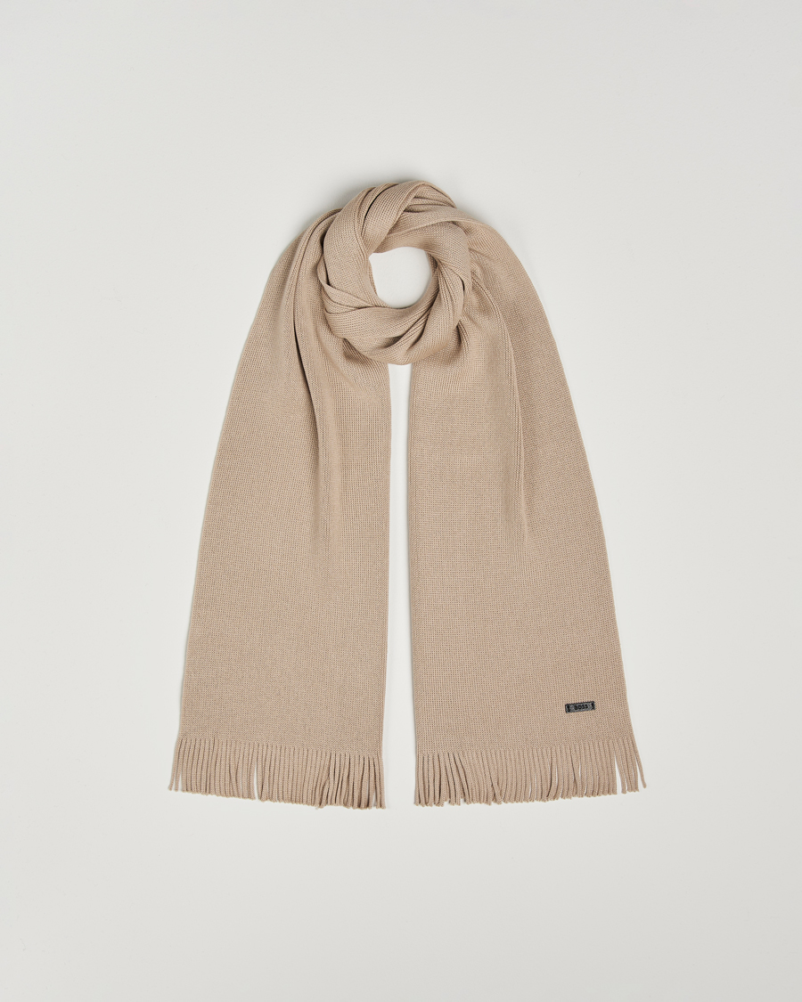 Herren | BOSS BLACK Albas Wool Scarf Light Beige | BOSS BLACK | Albas Wool Scarf Light Beige