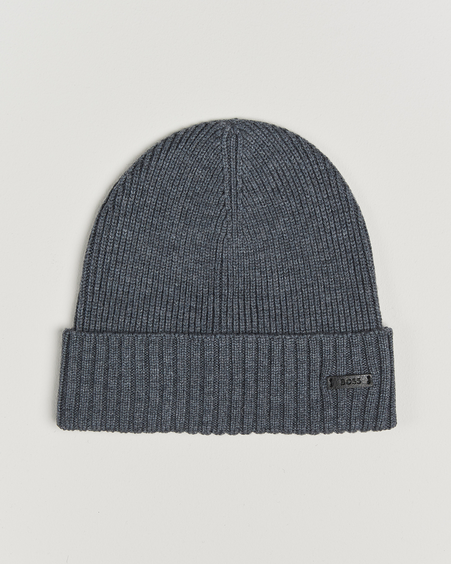 Herren | Mützen | BOSS BLACK | Fati Wool Beanie Medium Grey
