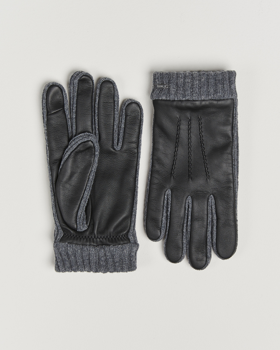 Herren | BOSS BLACK Hyden Leather Gloves Black | BOSS BLACK | Hyden Leather Gloves Black