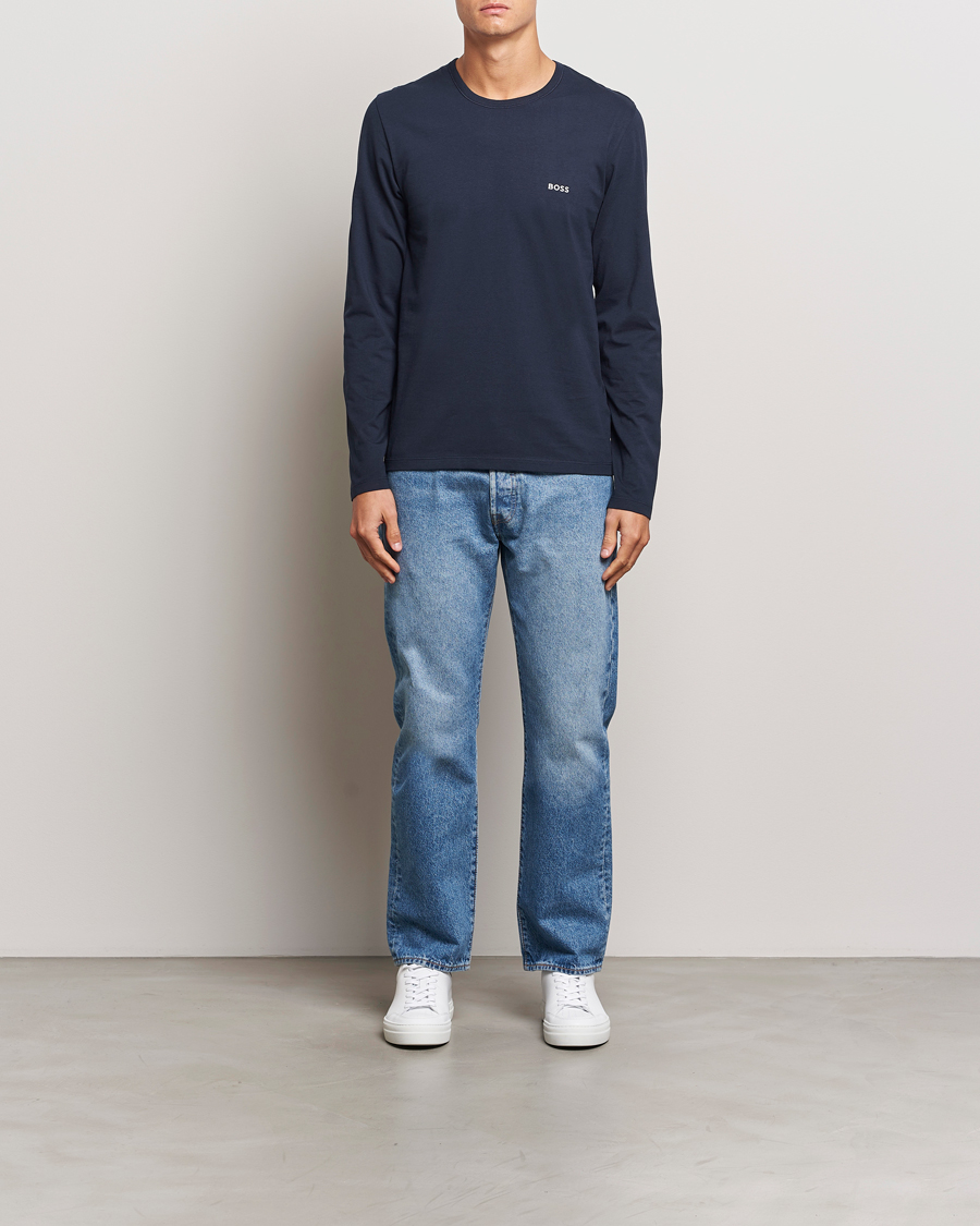 Herren | T-Shirts | BOSS BLACK | 3-Pack Long Sleeve T-Shirt Navy/Green/Black