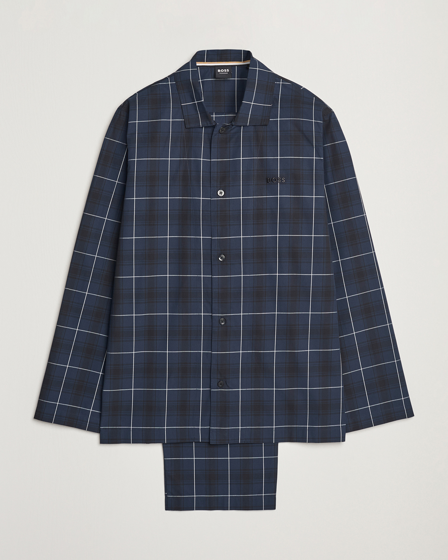 Herren | Schlafanzüge & Bademäntel | BOSS BLACK | Urban Checked Pyjama Set Dark Blue