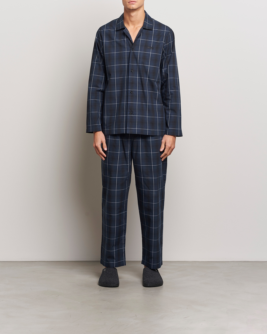 Herren | Schlafanzüge & Bademäntel | BOSS BLACK | Urban Checked Pyjama Set Dark Blue