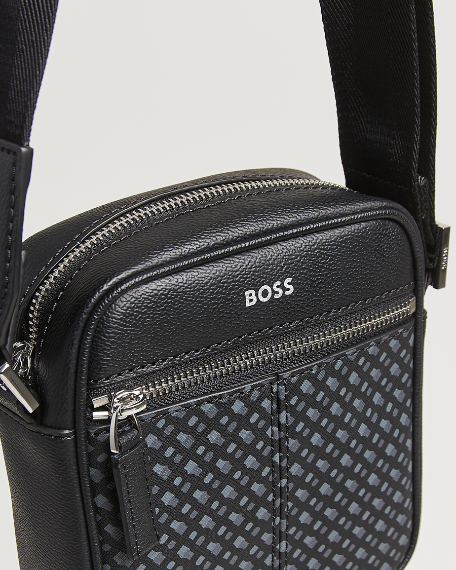 Herren | BOSS BLACK Zair Monogram Shoulder Bag Black | BOSS BLACK | Zair Monogram Shoulder Bag Black