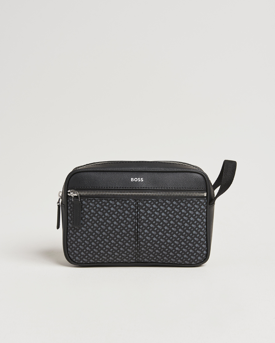 Herren | BOSS BLACK Zair Monogram Washbag Black | BOSS BLACK | Zair Monogram Washbag Black