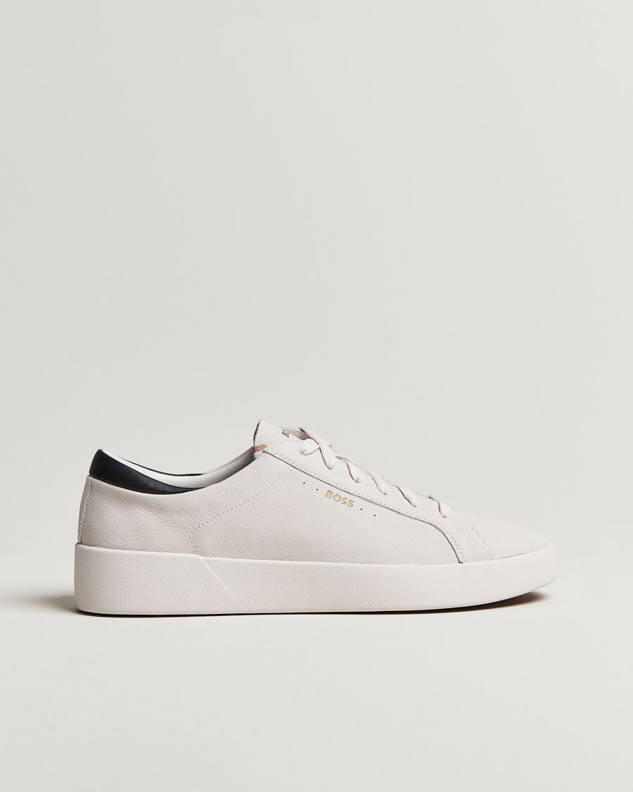 Herren | BOSS BLACK Belwar Leather Sneaker Open White | BOSS BLACK | Belwar Leather Sneaker Open White