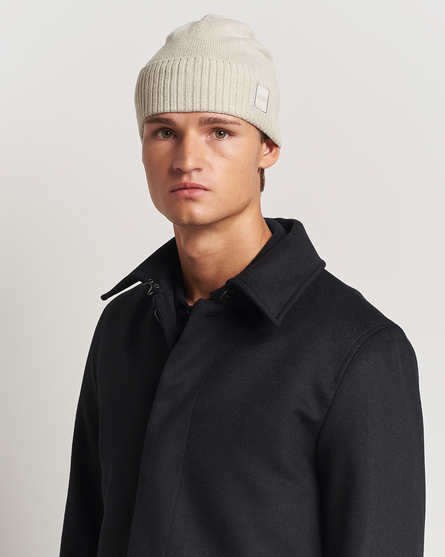 Herren | BOSS ORANGE Akaio Logo Beanie Light Beige | BOSS ORANGE | Akaio Logo Beanie Light Beige
