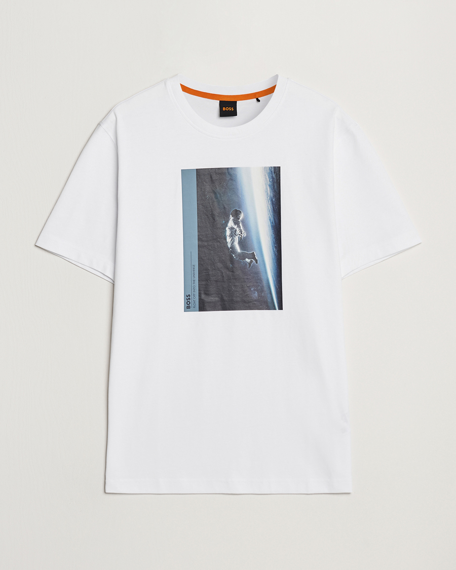 Herren | T-Shirts | BOSS ORANGE | Printed Crew Neck T-Shirt White