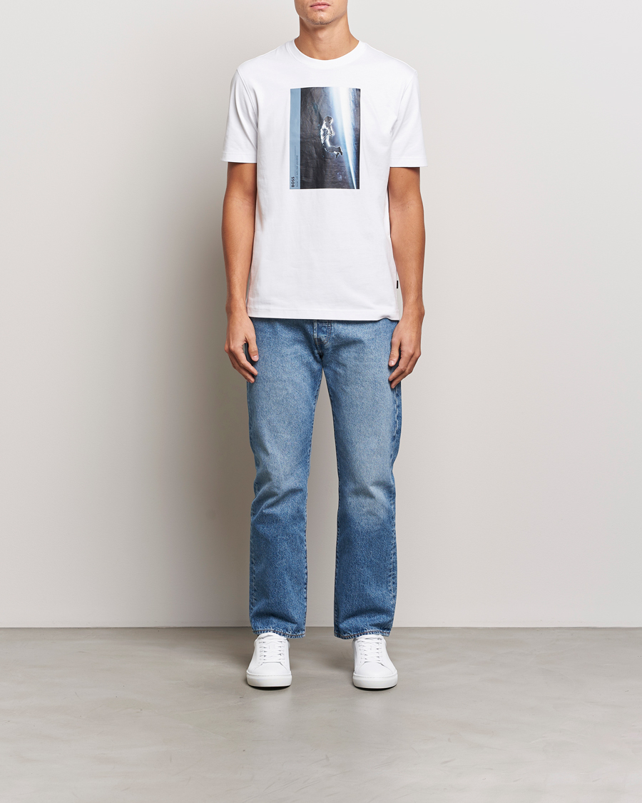 Herren | T-Shirts | BOSS ORANGE | Printed Crew Neck T-Shirt White