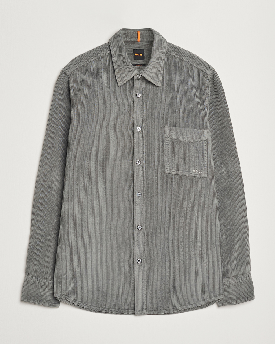 Herren | Hemden | BOSS ORANGE | Relegant Corduroy Shirt Open Grey