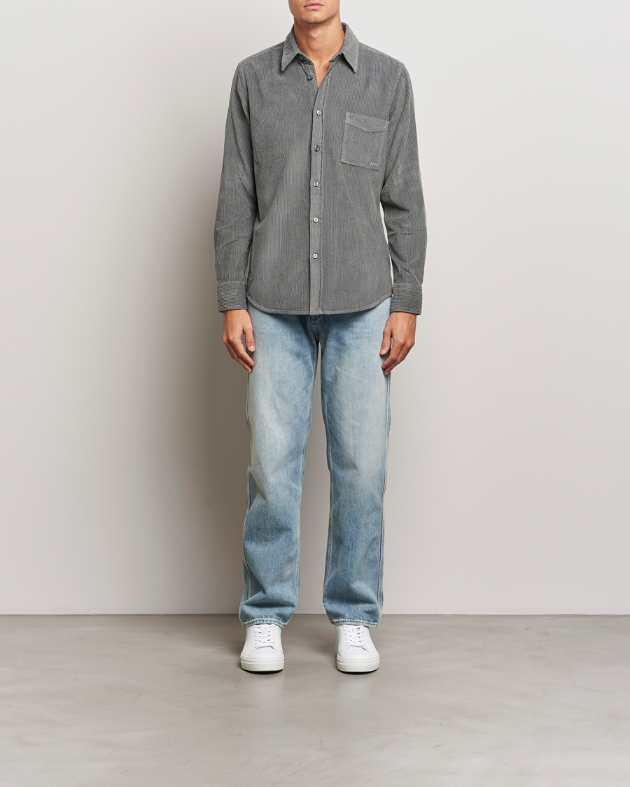 Herren | Hemden | BOSS ORANGE | Relegant Corduroy Shirt Open Grey