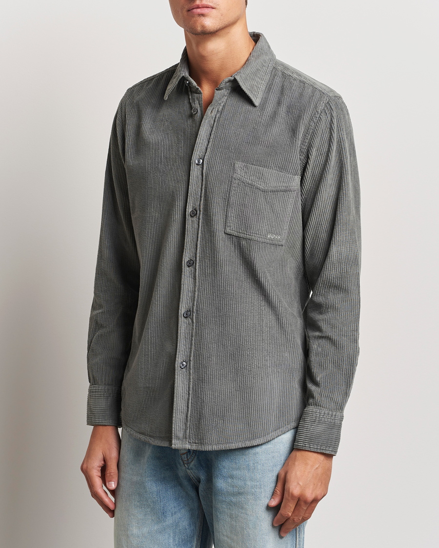 Herren | Hemden | BOSS ORANGE | Relegant Corduroy Shirt Open Grey
