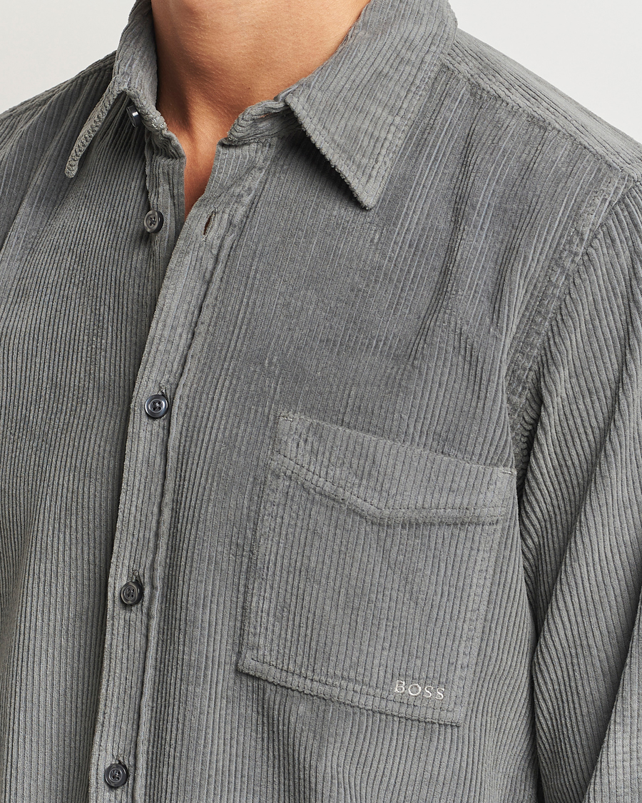 Herren | Hemden | BOSS ORANGE | Relegant Corduroy Shirt Open Grey