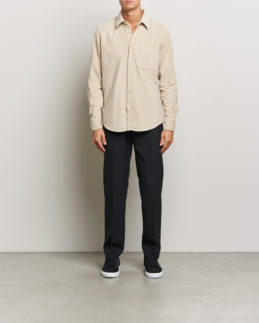 Herren | Hemden | BOSS ORANGE | Relegant Corduroy Shirt Light Beige
