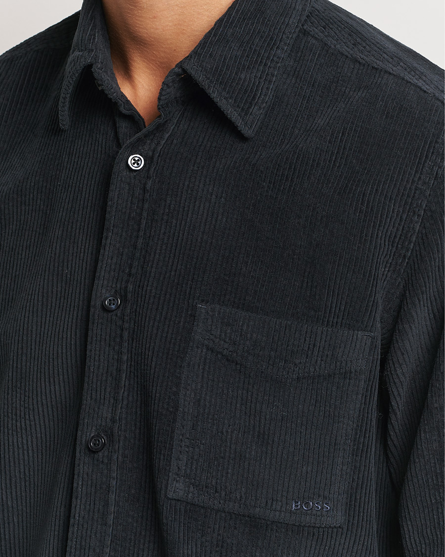 Herren | Hemden | BOSS ORANGE | Relegant Corduroy Shirt Dark Blue