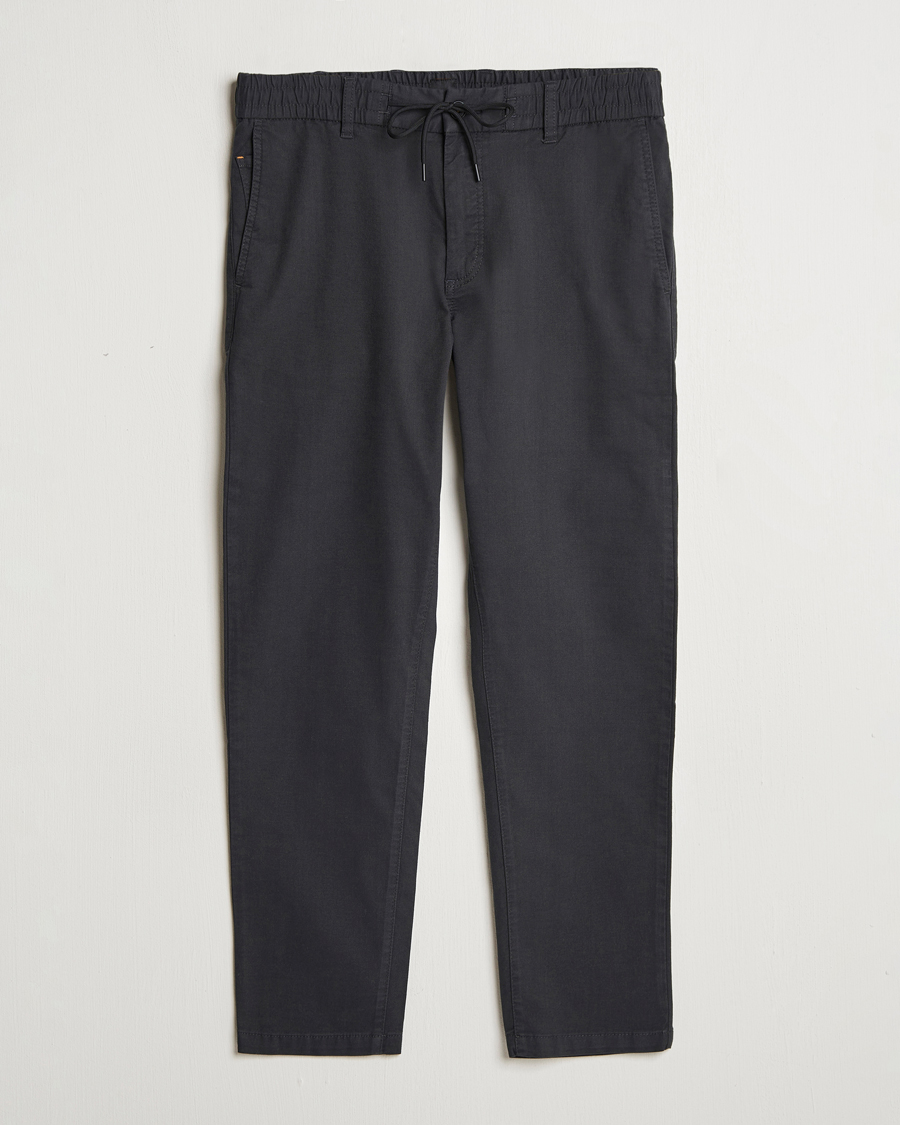 Herren | Hosen | BOSS ORANGE | Tapered Drawstring Trousers Black