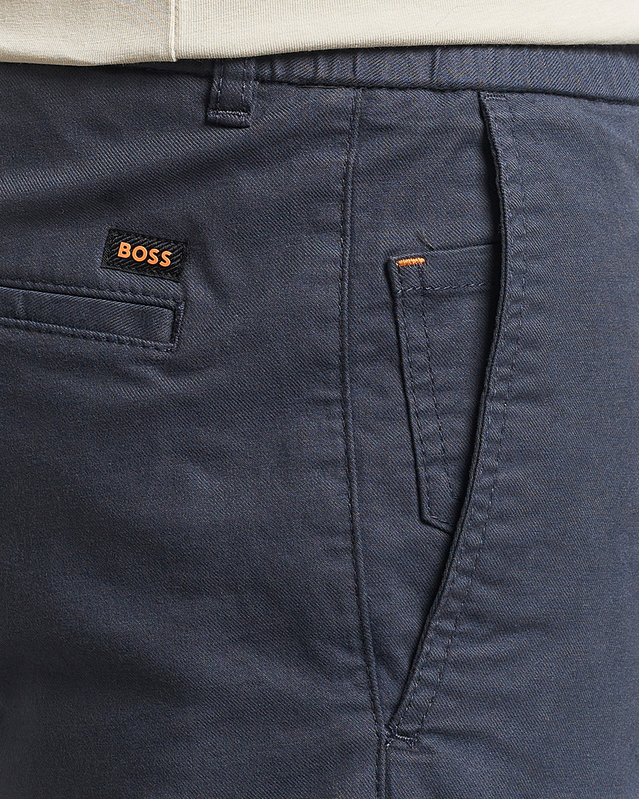 Herren | Hosen | BOSS ORANGE | Tapered Drawstring Trousers Dark Blue