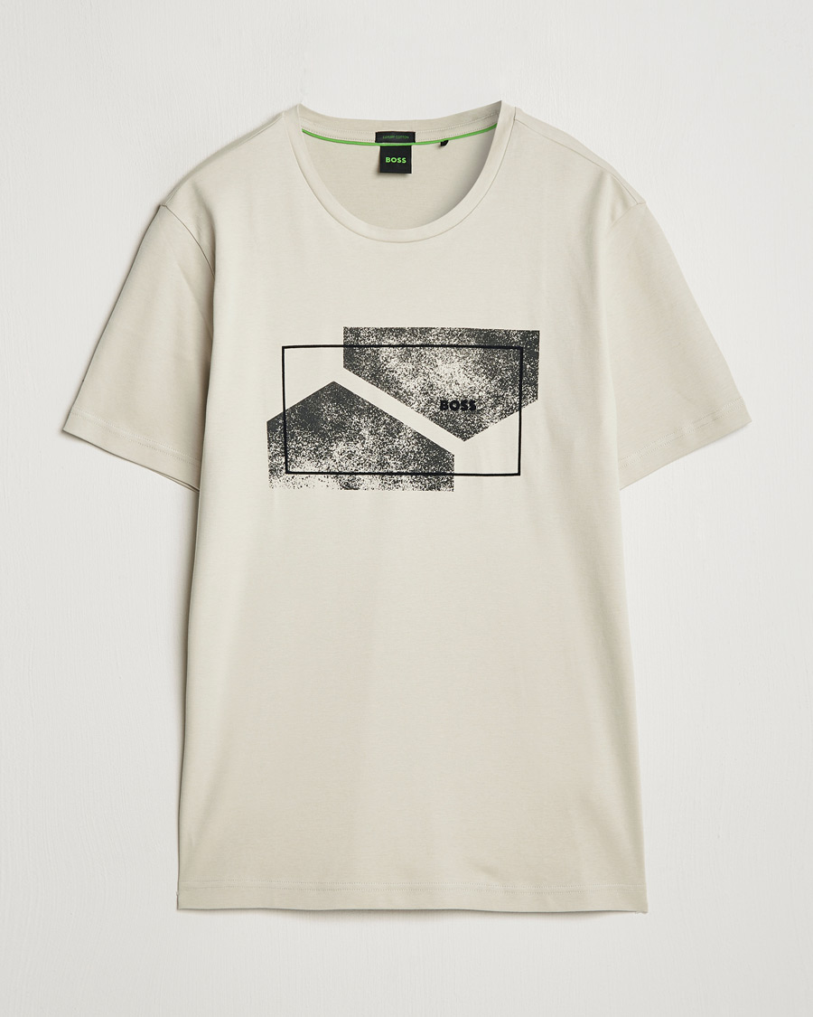 Herren | T-Shirts | BOSS GREEN | Graphic Crew Neck T-Shirt Light Beige