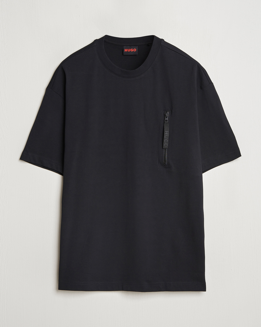 Herren | T-Shirts | HUGO | Dibtechti Crew Neck T-Shirt Black