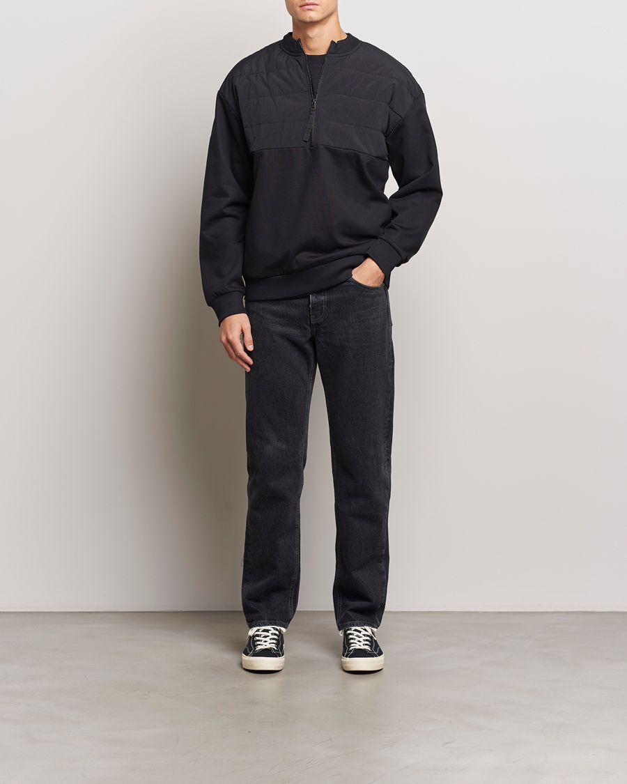 Herren | Pullover | HUGO | Detechsom Hybrid Half Zip Black