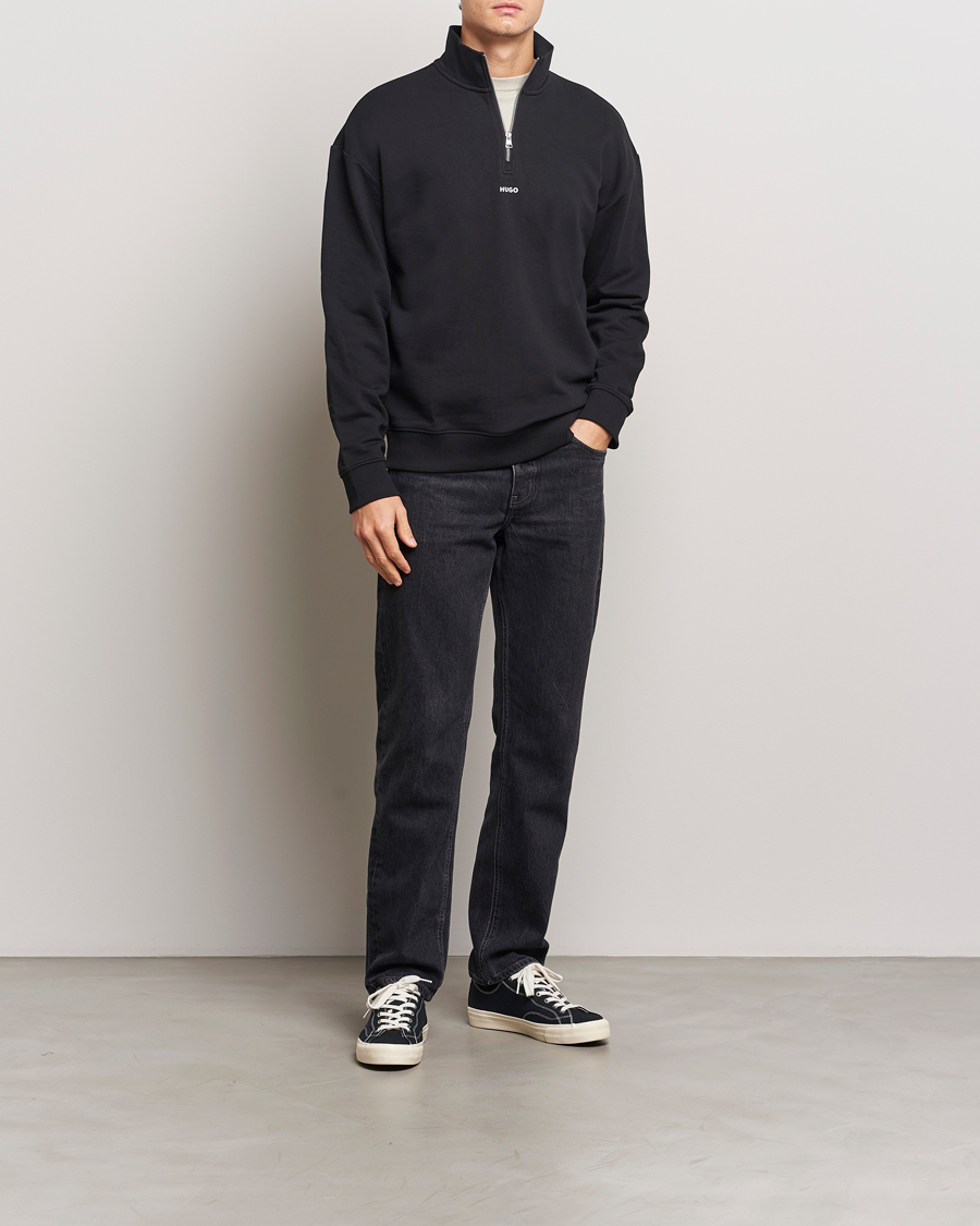 Herren | Pullover | HUGO | Durty Half Zip Sweatshirt Black