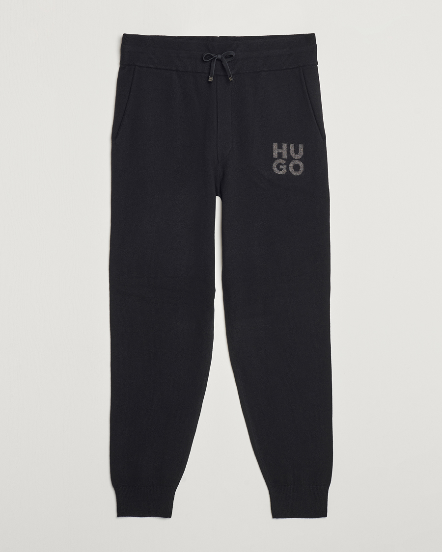 Herren | Hosen | HUGO | San Steero Wool Knitted Joggers Black