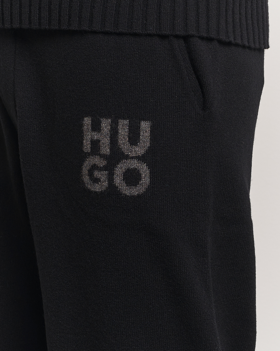 Herren | Hosen | HUGO | San Steero Wool Knitted Joggers Black