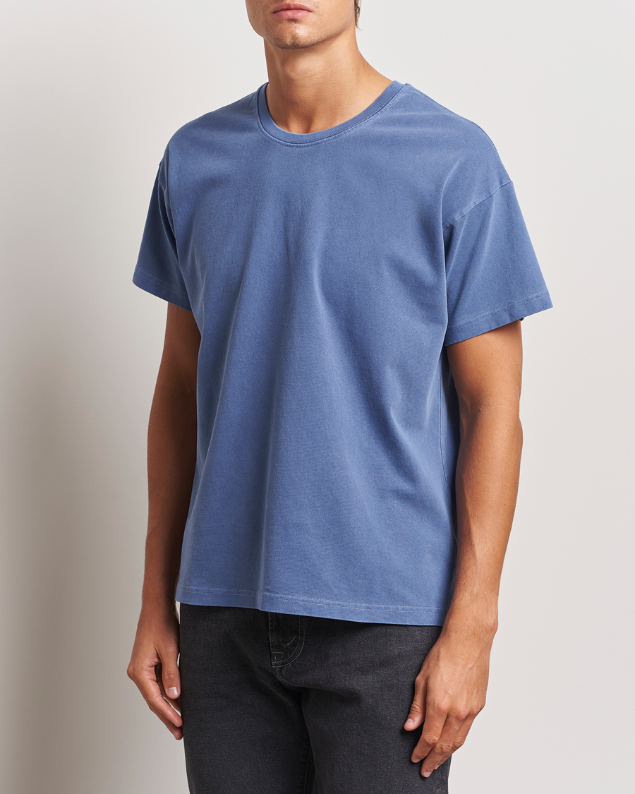 Herren | T-Shirts | Jeanerica | Ruben Crew Neck T-Shirt Washed Adriatic Blue