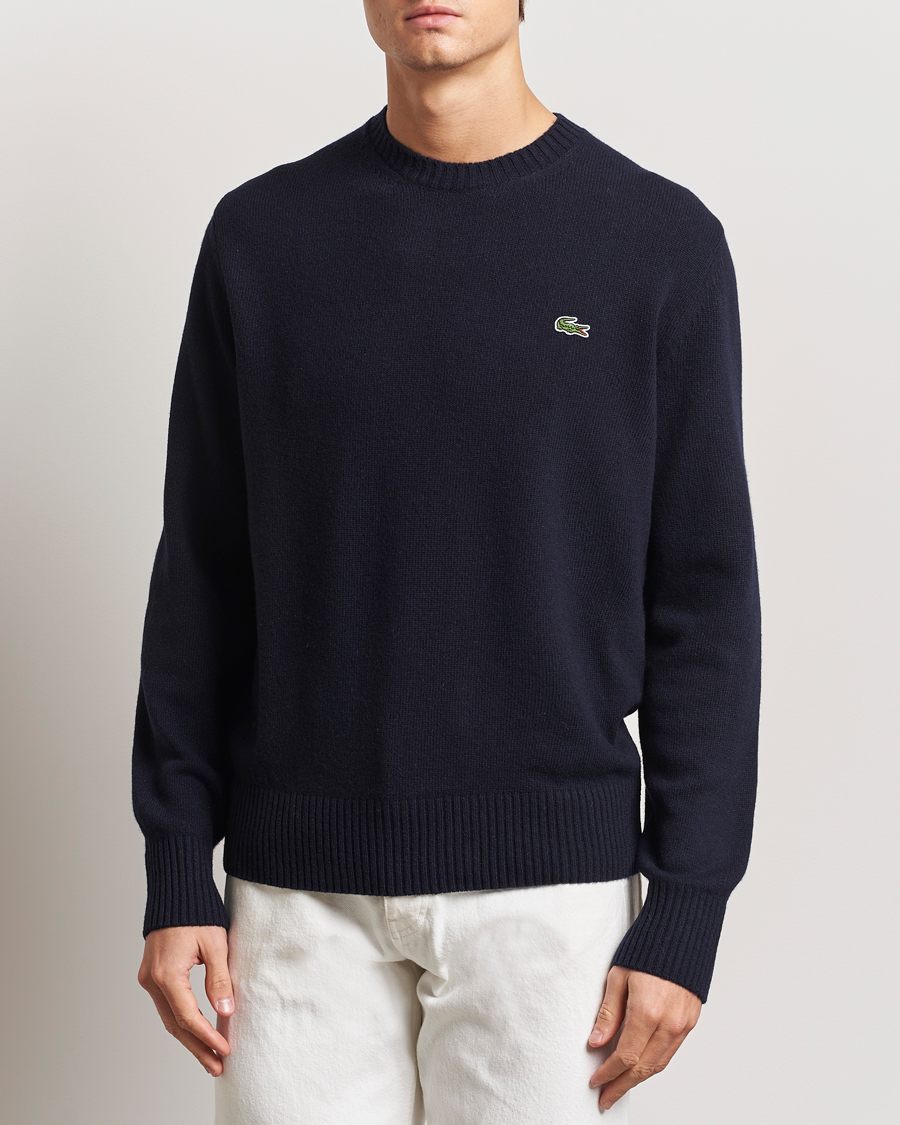Herren | Pullover | Lacoste | Carded Wool Crew Neck Navy