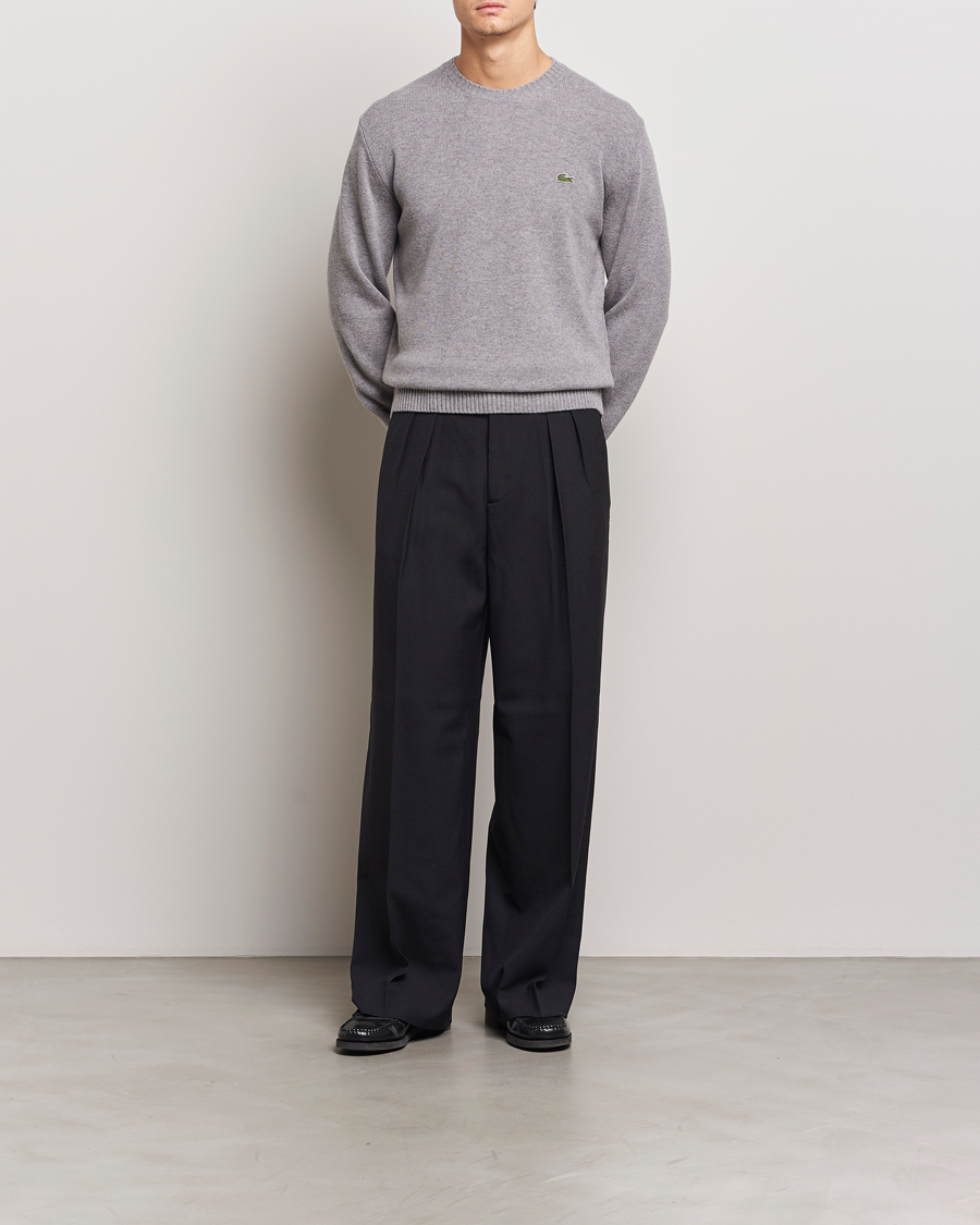 Herren | Pullover | Lacoste | Carded Wool Crew Neck Silver Chine
