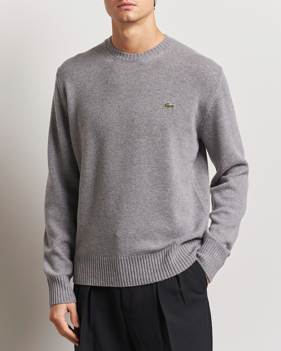 Herren | Pullover | Lacoste | Carded Wool Crew Neck Silver Chine