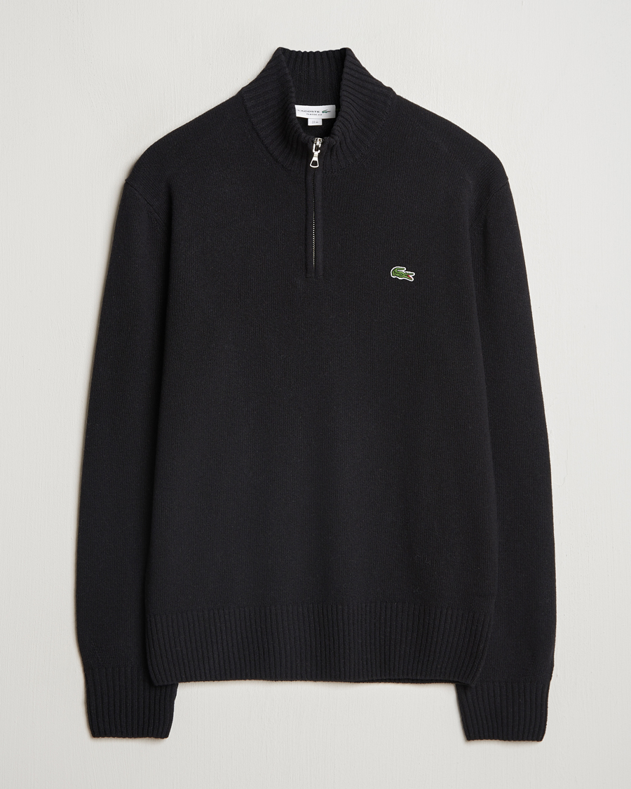 Herren | Pullover | Lacoste | Carded Wool Half Zip Black