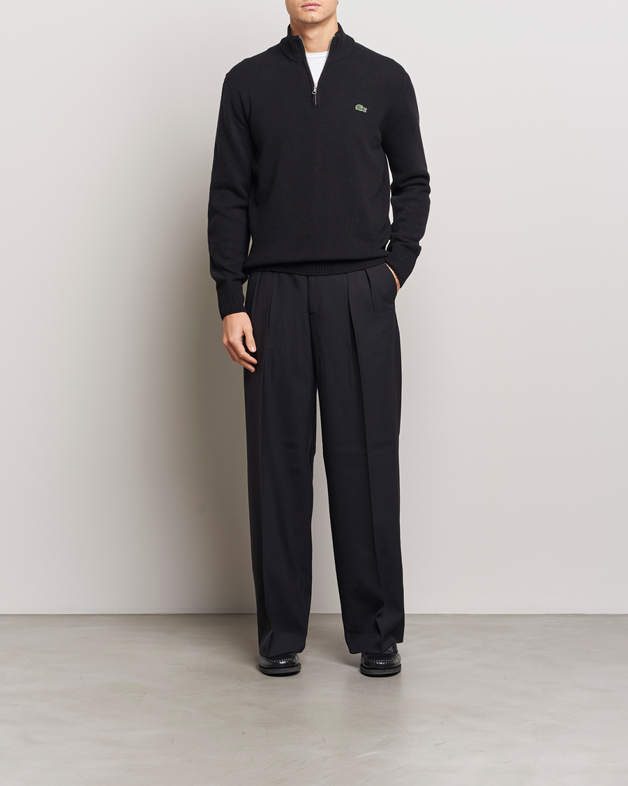 Herren | Pullover | Lacoste | Carded Wool Half Zip Black