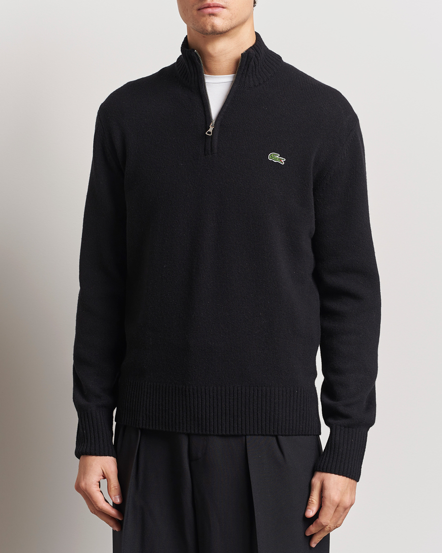 Herren | Pullover | Lacoste | Carded Wool Half Zip Black
