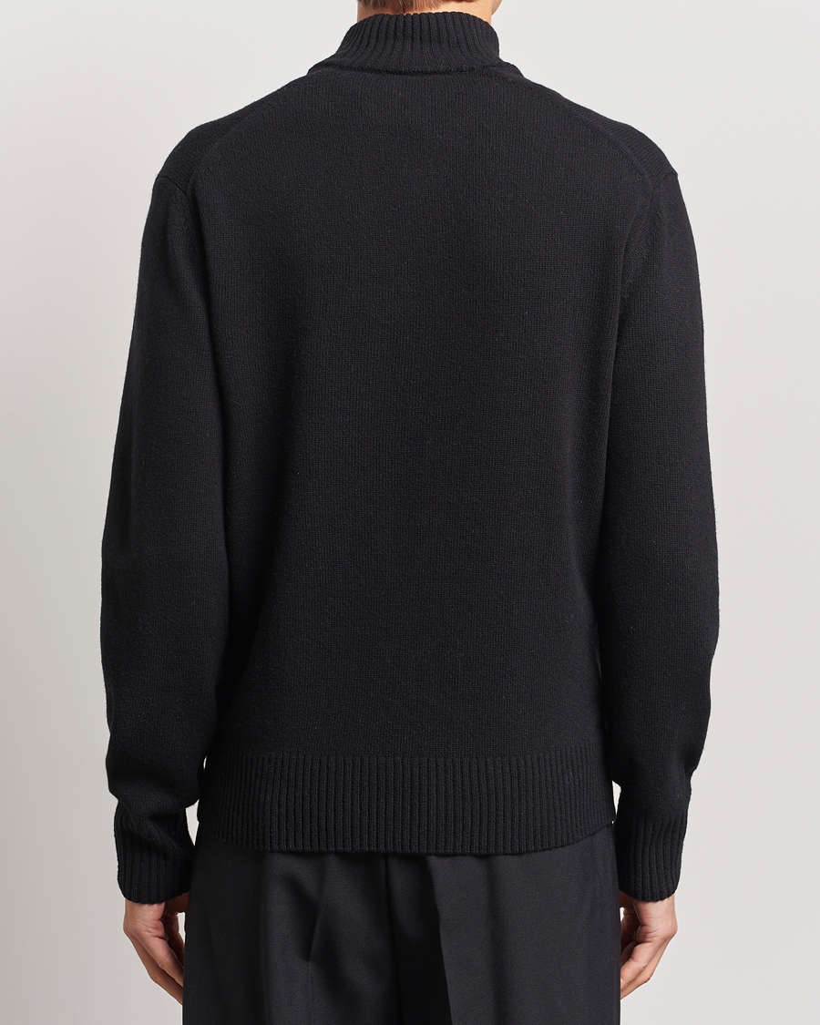 Herren | Pullover | Lacoste | Carded Wool Half Zip Black