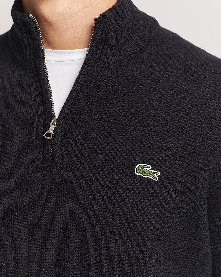 Herren | Pullover | Lacoste | Carded Wool Half Zip Black