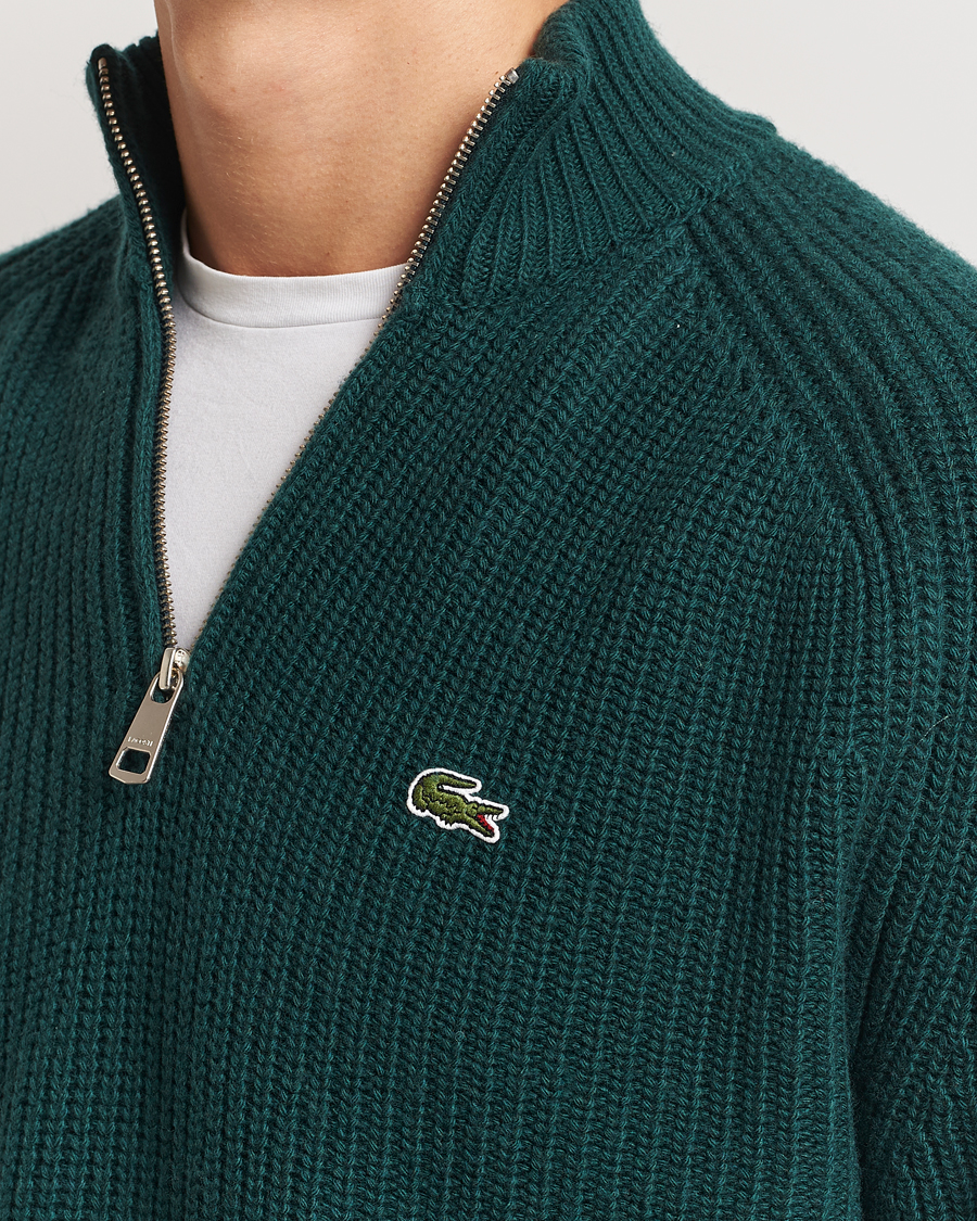 Herren | Pullover | Lacoste | Heavy Knitted Wool Half Zip Sinople