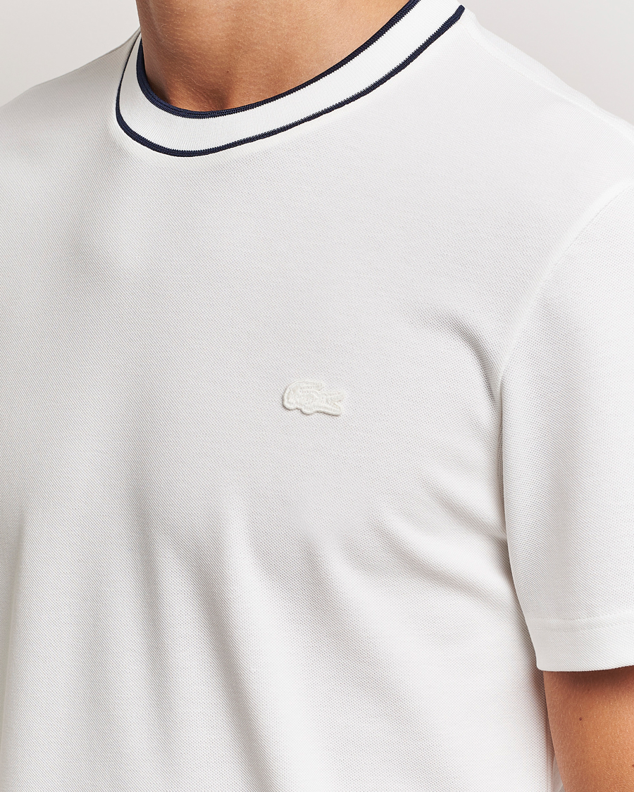 Herren | T-Shirts | Lacoste | Contrast Rib Piqué T-Shirt Flour